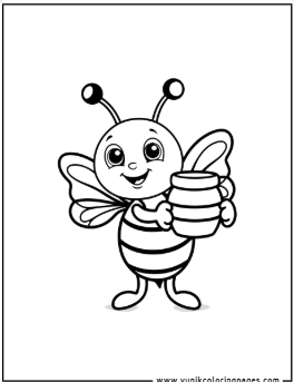 Honey Bee Holding a Tiny Honey Jar