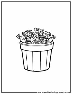 candy bucket halloween costume coloring page