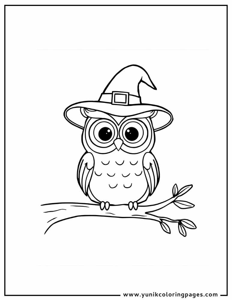 owl halloween coloring page