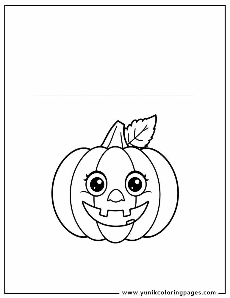 smiling pumpkin halloween coloring page for kids