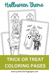 halloween trick or treat coloring pages