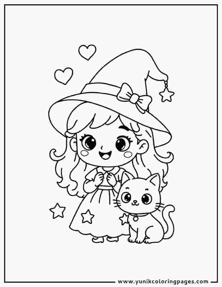 Beautiful Witch Coloring Pages
