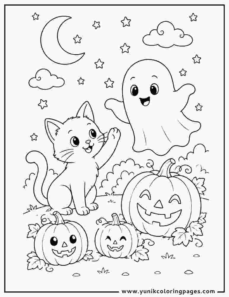 Black Cat Coloring Pages Halloween