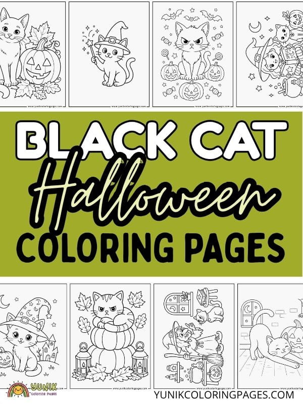Black Cat Coloring Pages Halloween