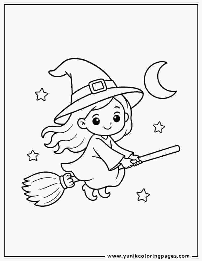 Cute Witch Coloring Page