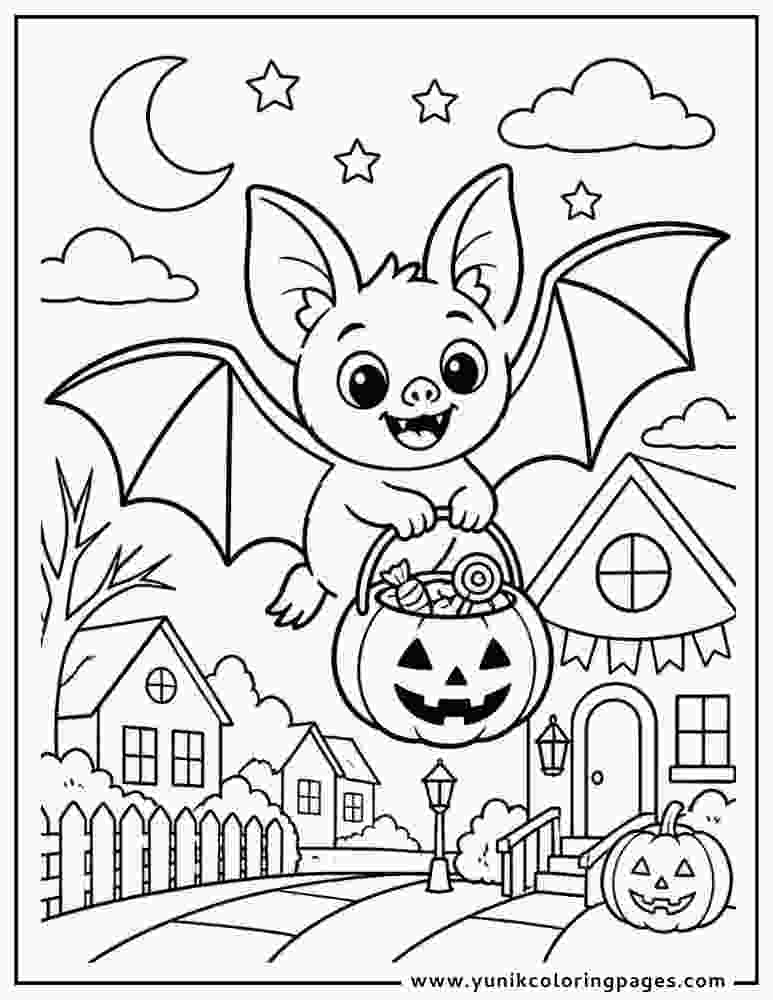 Free Coloring Pages Bats