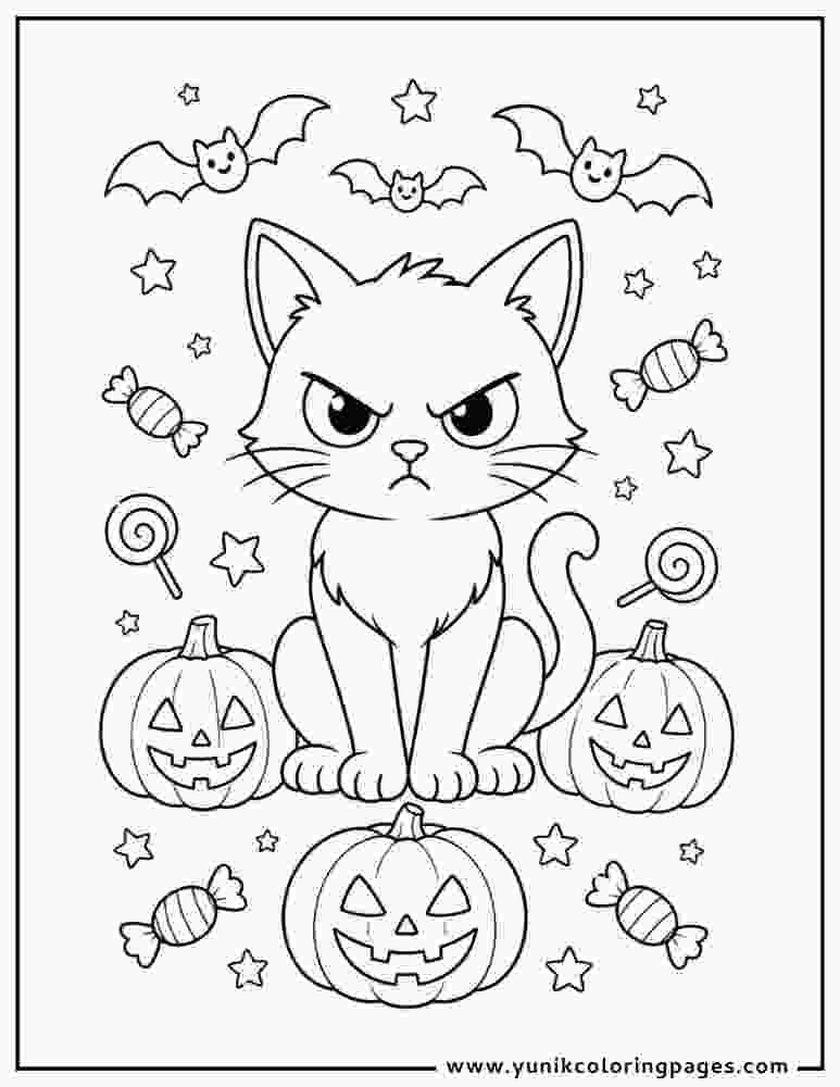Halloween Cat Coloring Pages