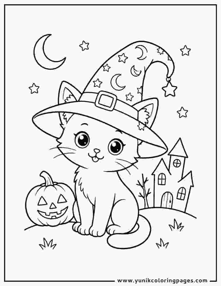 Printable Black Cat Coloring Page