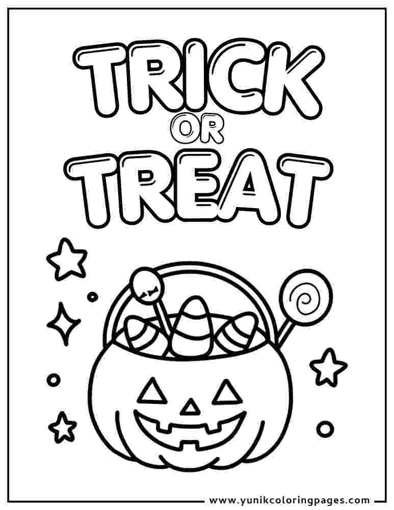 Trick or treat coloring page
