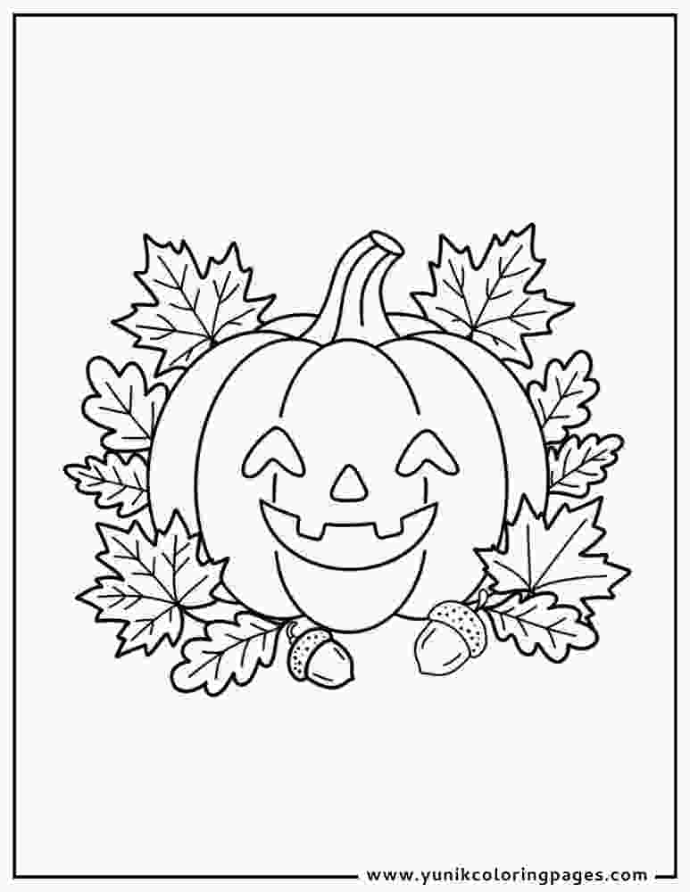 coloring jack o lantern with leaves
