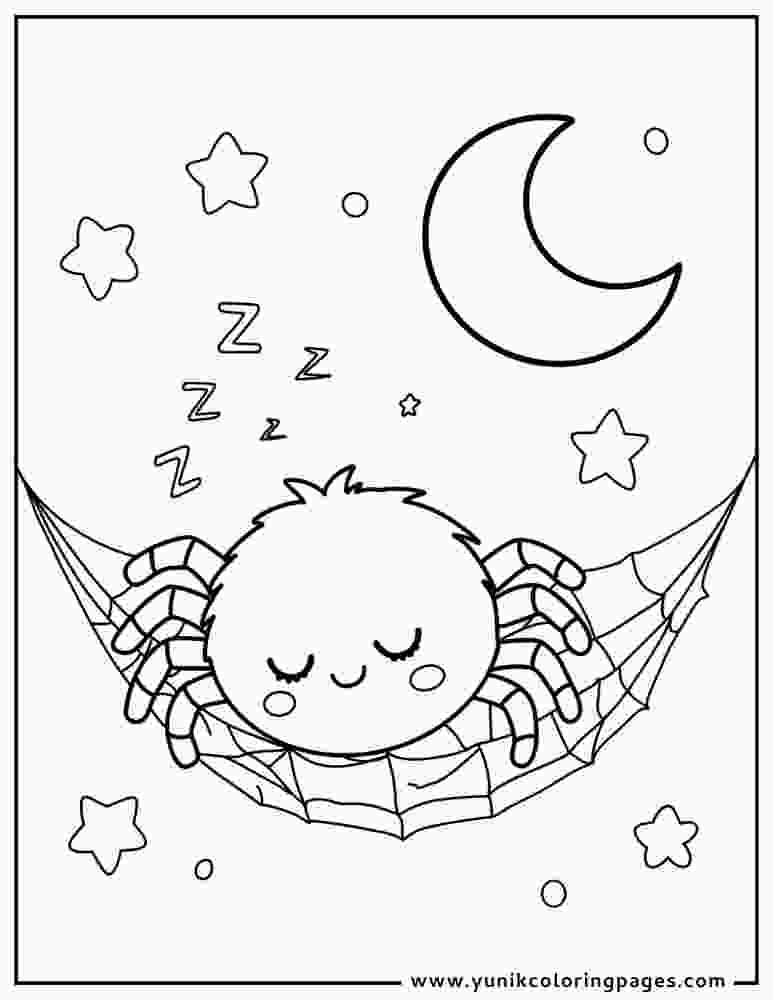 Cute Cartoon Spider Coloring Page
