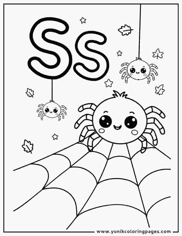 Cute Halloween Spider Coloring Page
