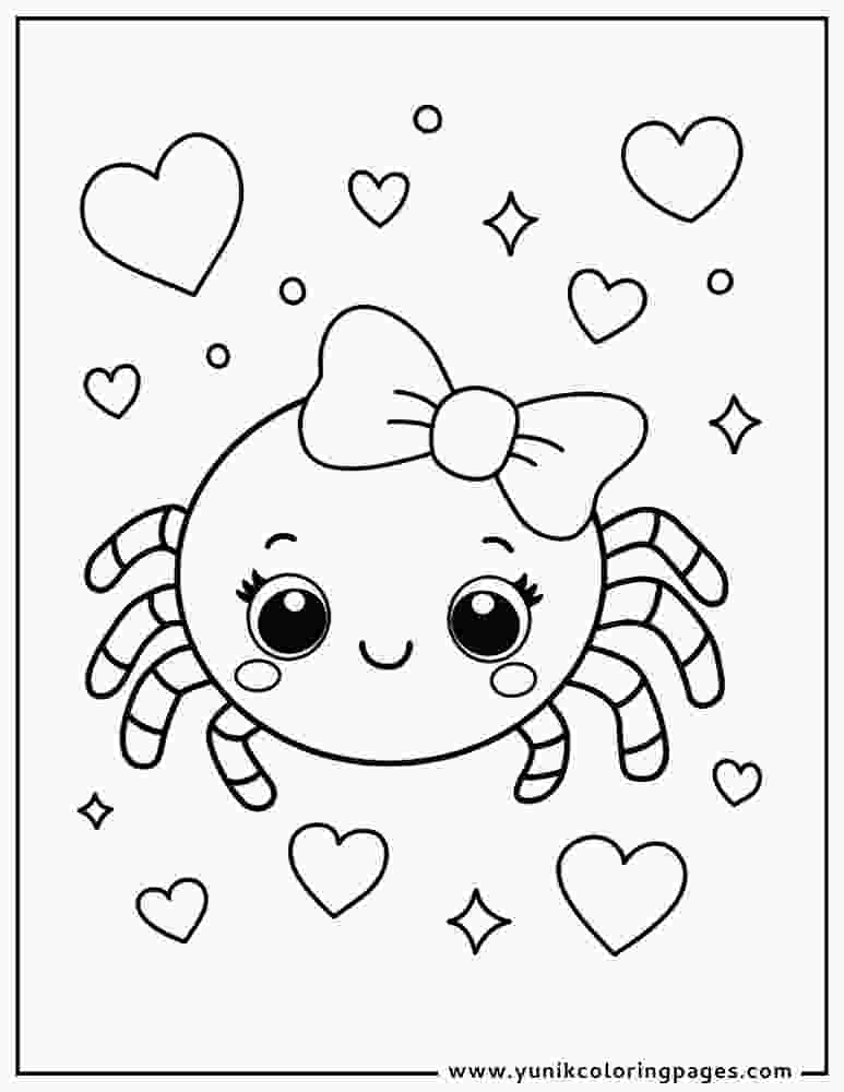 Cute Spider Coloring Pages