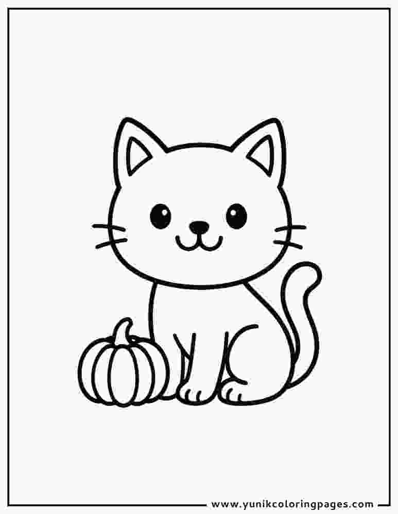 easy black cat coloring page