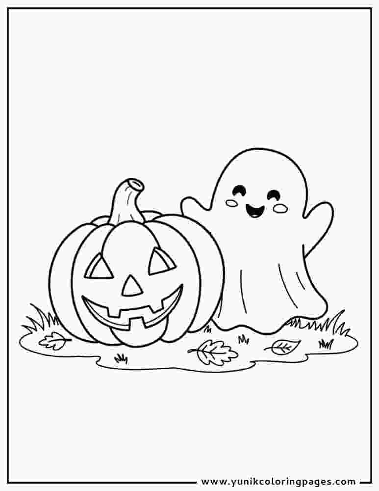 halloween ghost and jack o lantern coloring pages