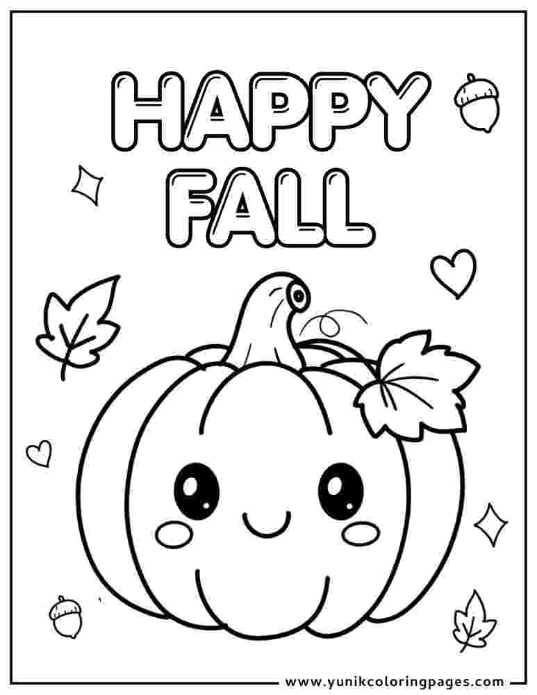happy fall coloring page