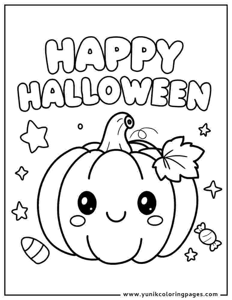 happy halloween coloring page