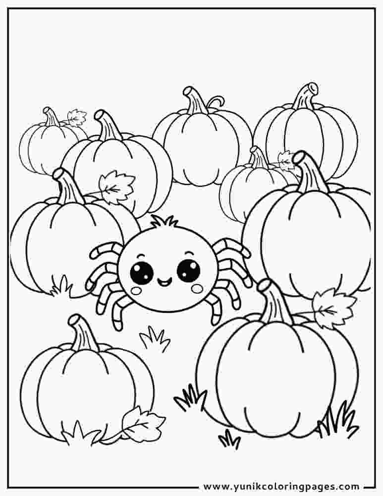 Happy Spider Coloring Page

