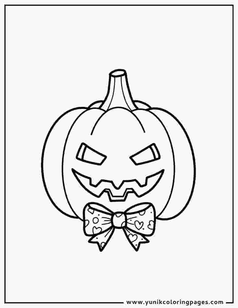 jack o lantern coloring pages printable with bow