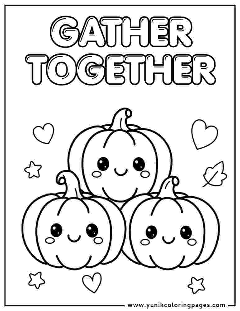 pumpkin family gather coloring