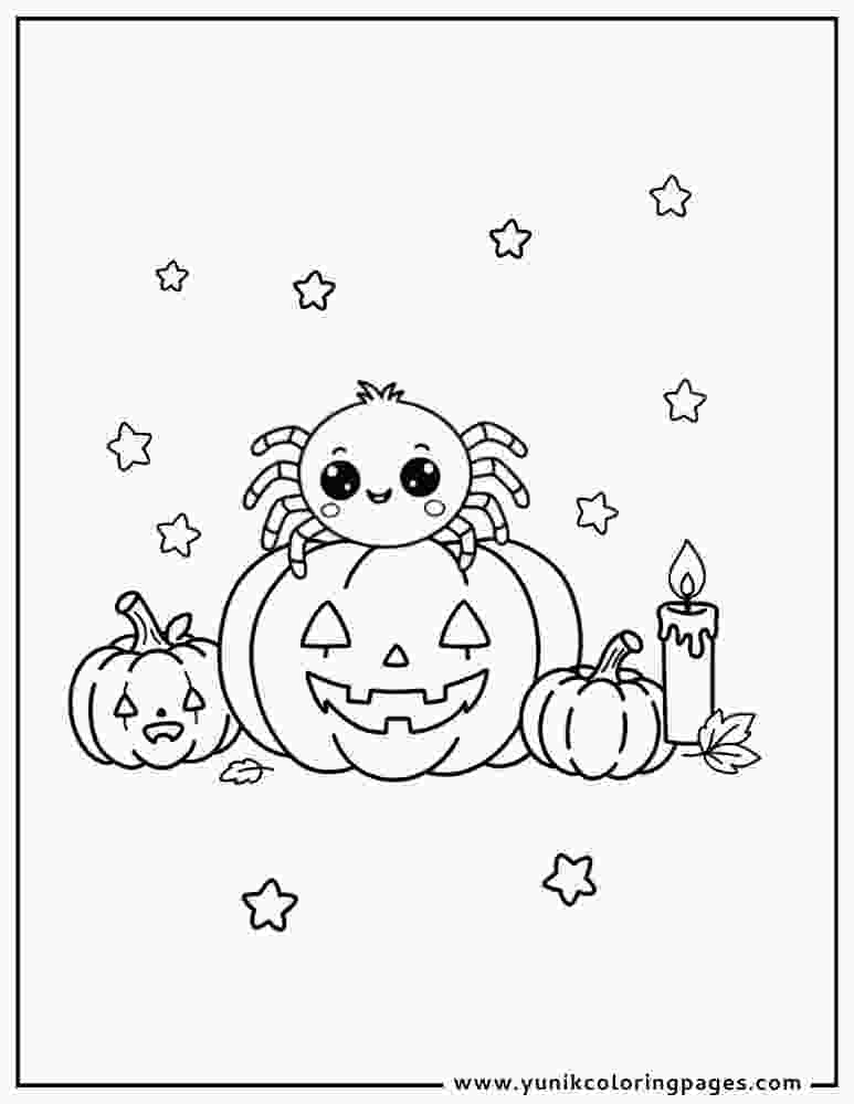 Smiling Cute Spider Coloring Page