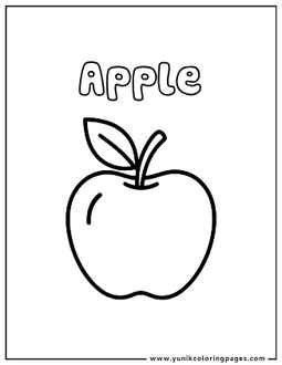 Apple coloring page with words
