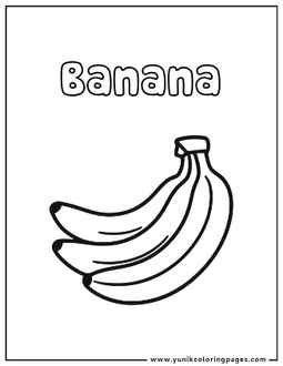 Banana coloring page with words