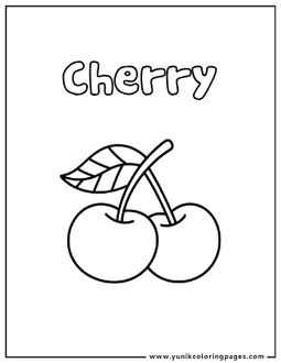Cherry coloring page with words