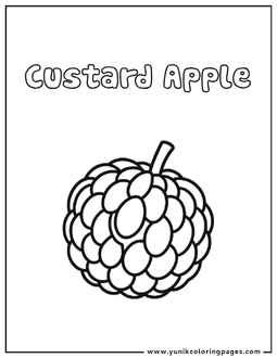 Custard Apple coloring page with words